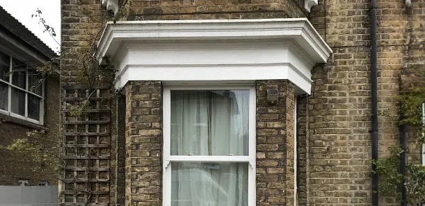 a cracked bay window